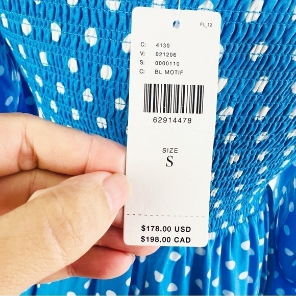 💋Anthropologie Dolan polka dots light blue maxi dress size S - Picture 11 of 16